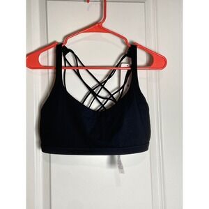 CRZ YOGA Black Sports Bra with Strappy Back